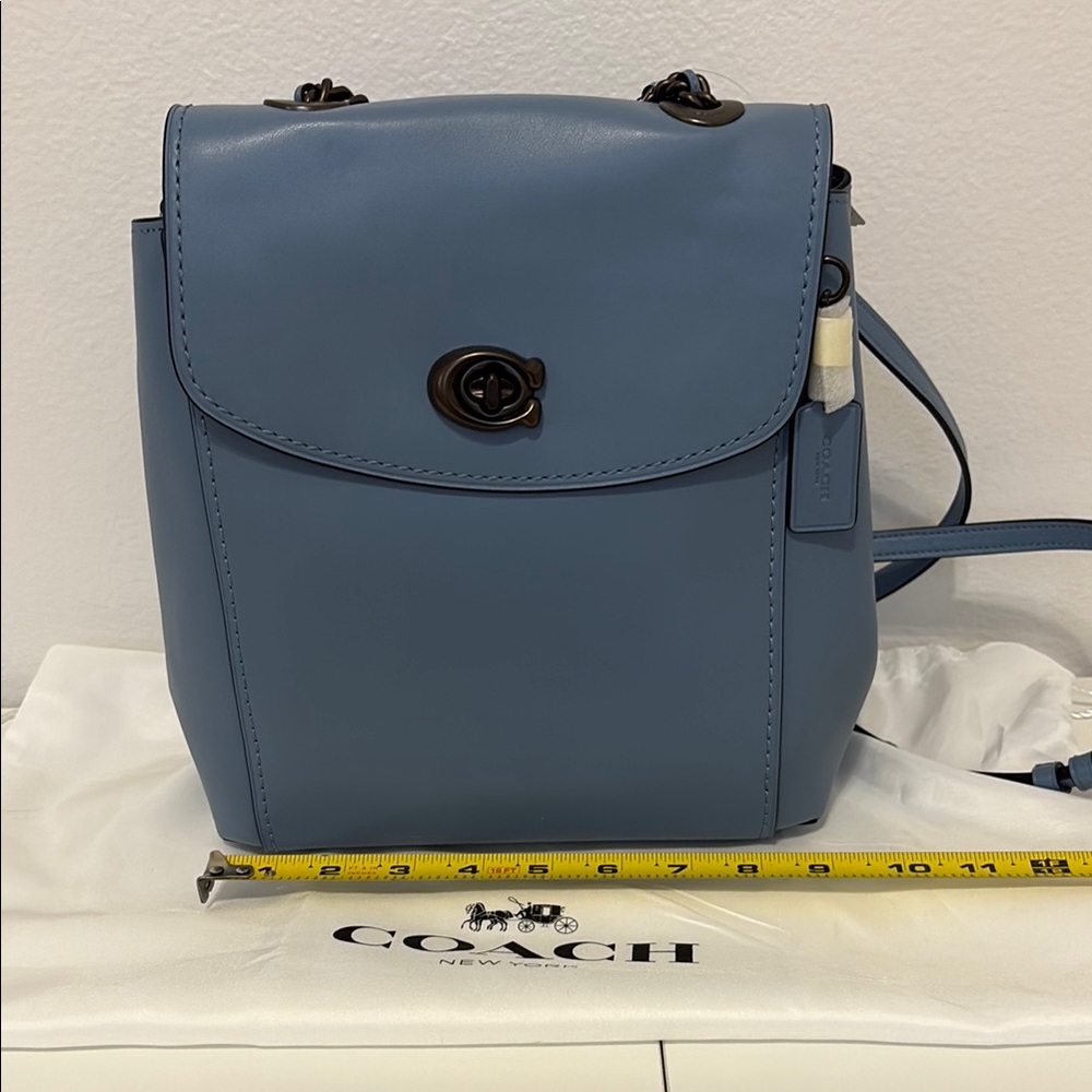 Coach Parker Convertible Blue Leather Backpack